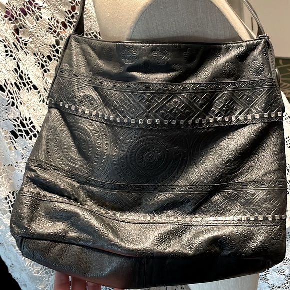 Giani Bernini Black Leather Shoulder Bag - Picture 9 of 10